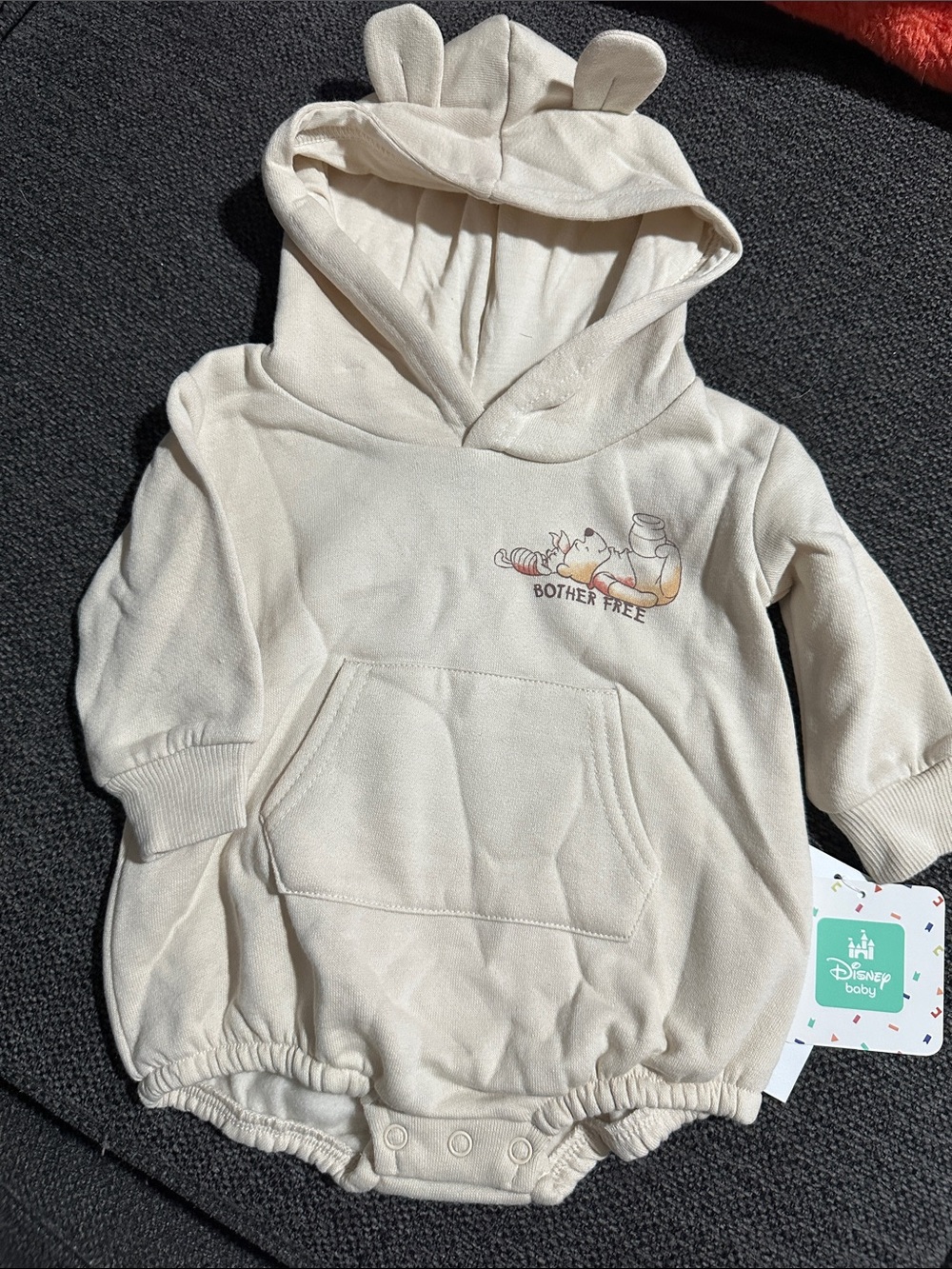 Disney Cream Hooded Baby Romper with Ear Details
